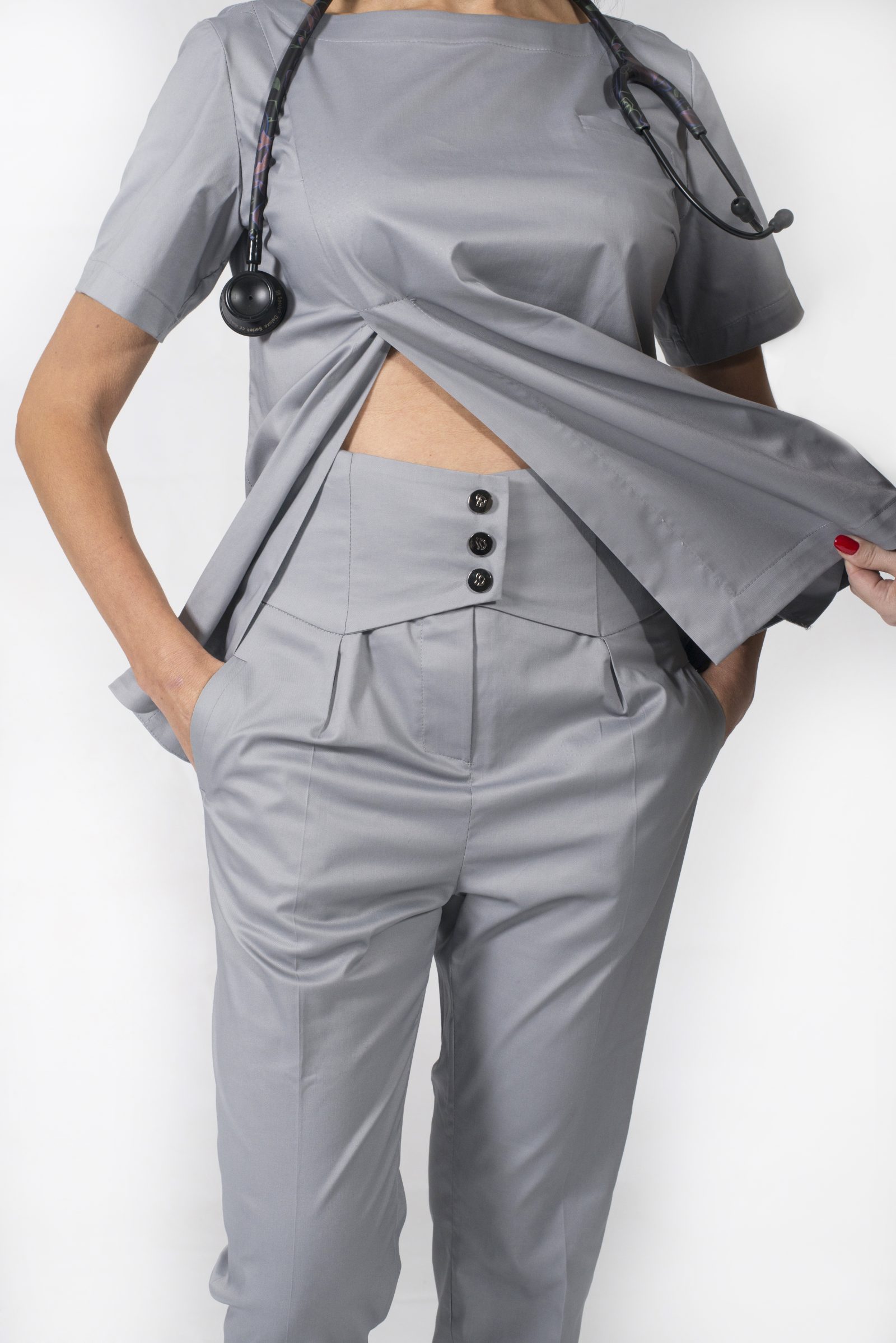 Stylish doctor medical clothing for hospital personnel ophthalmologist neurologist healthcare scrubs trousers pants lara 016