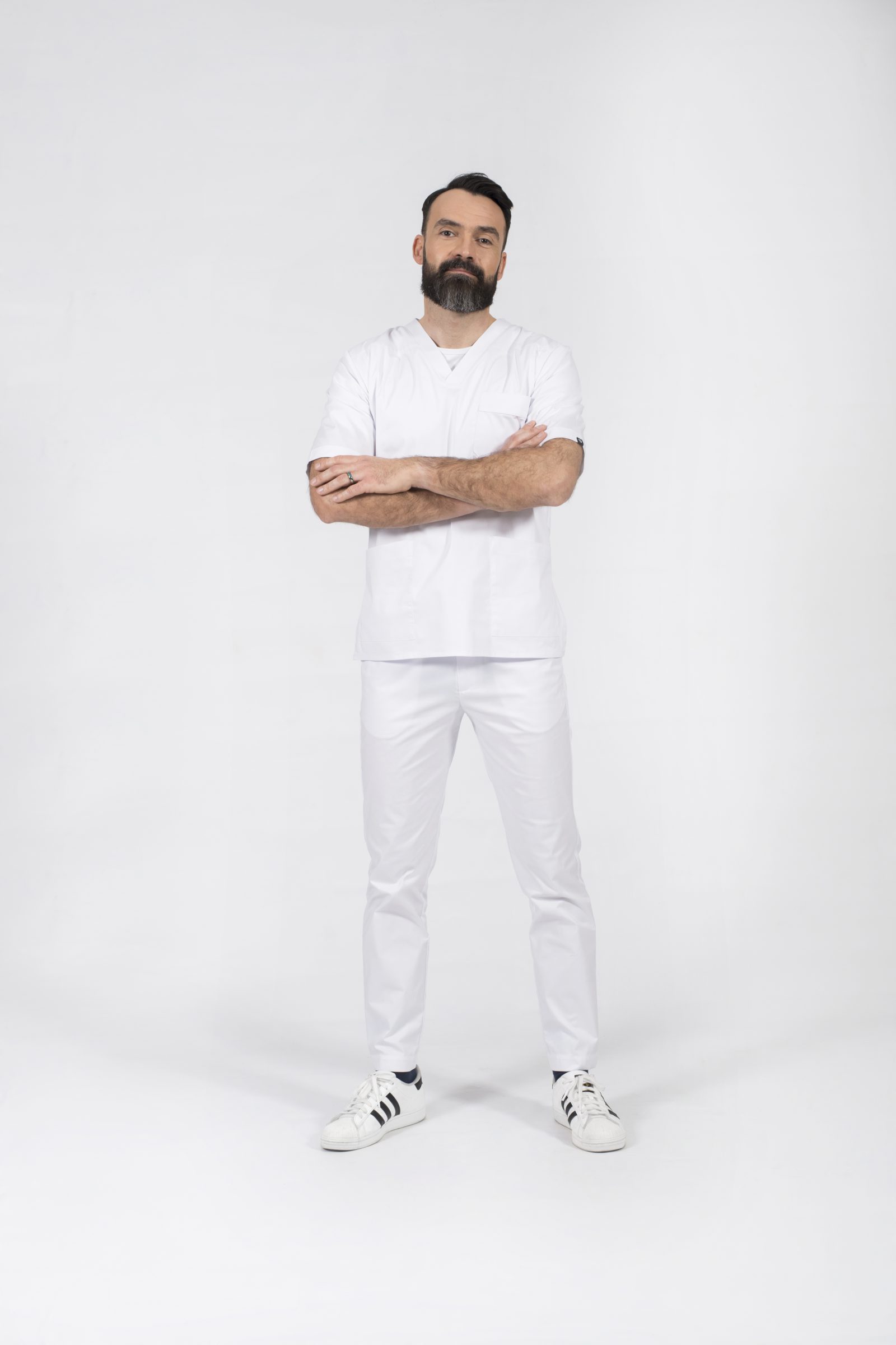 stylish doctor odzież ochronna dla laborantów personelu pielęgniarskiego fizjoterapeutycznego scrubs bluza bluzka leonardo popr 004