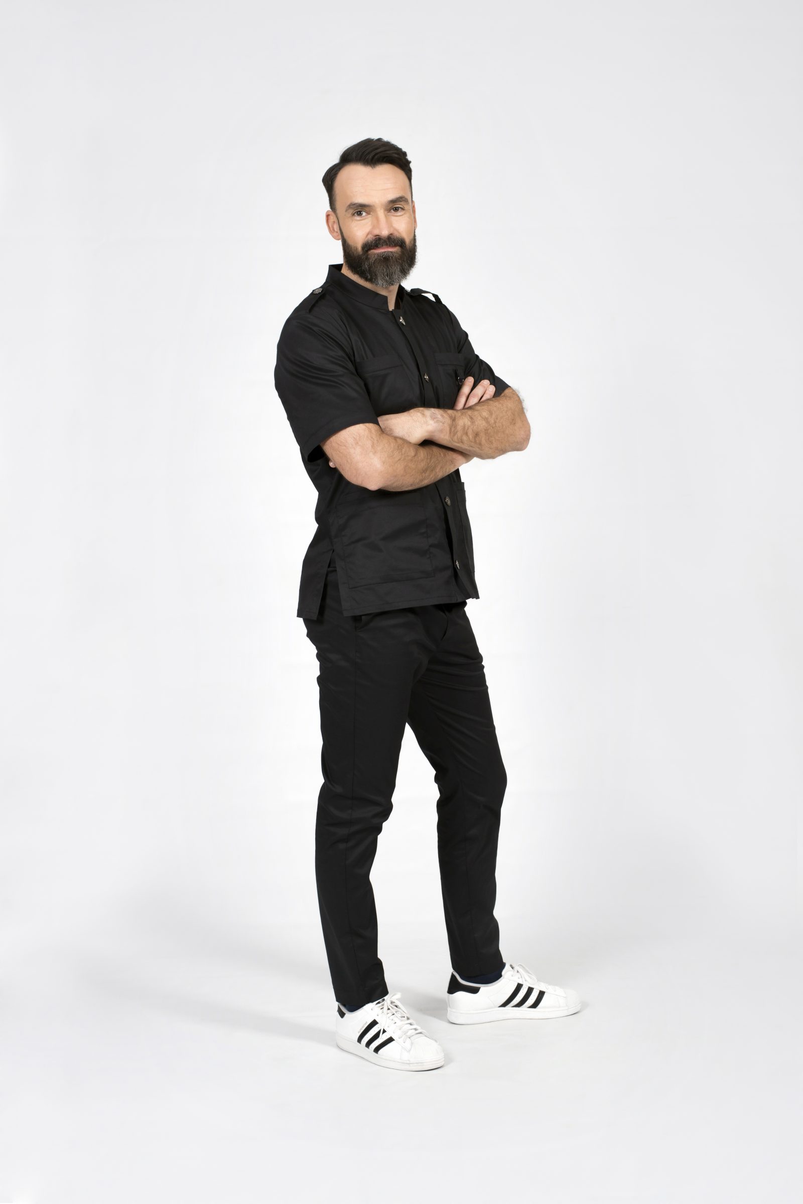 stylish doctor odzież ubranie medyczne dla personelu rehabilitacyjnego elastyczne scrubs bluza giorgio popr 003