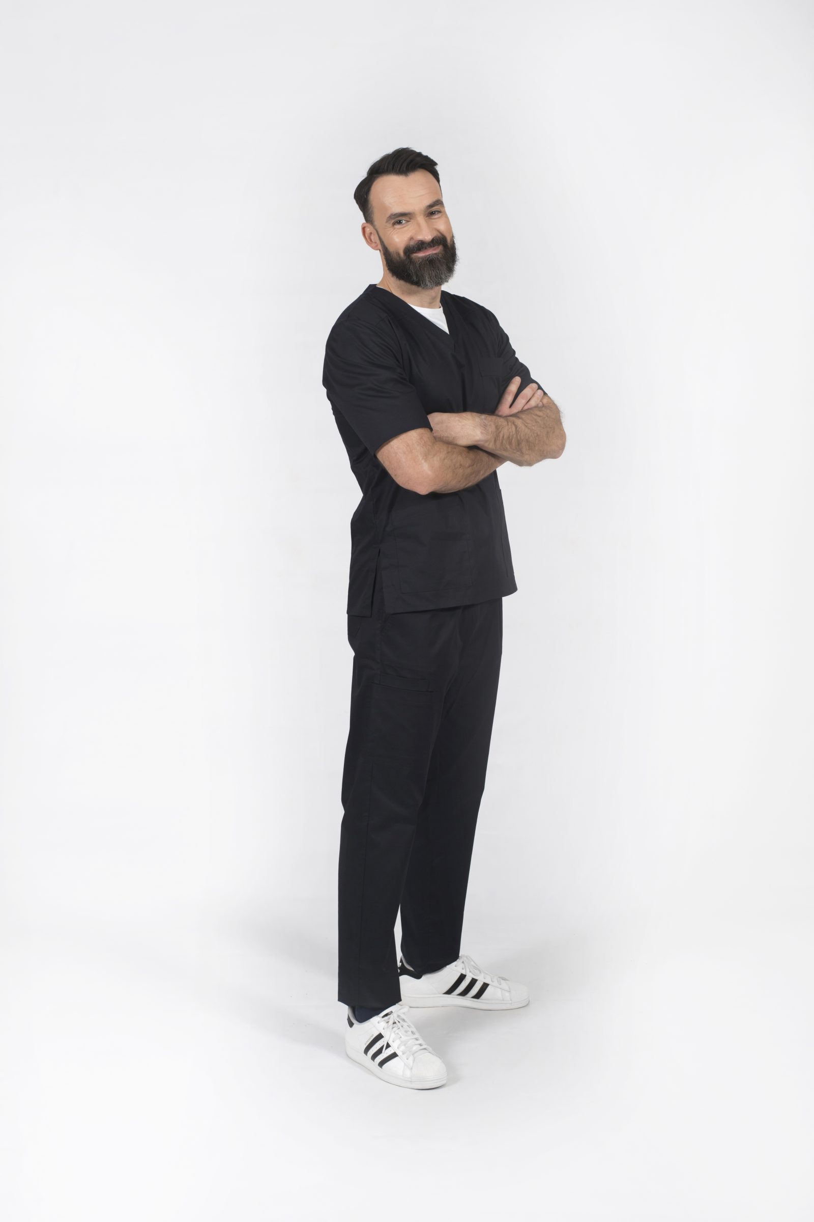 stylish doctor odzież ubranie medyczne dla personelu weterynarii laborantów mężczyzn pielęgniarskiego scrubs bluza bluzka leonardo popr 007