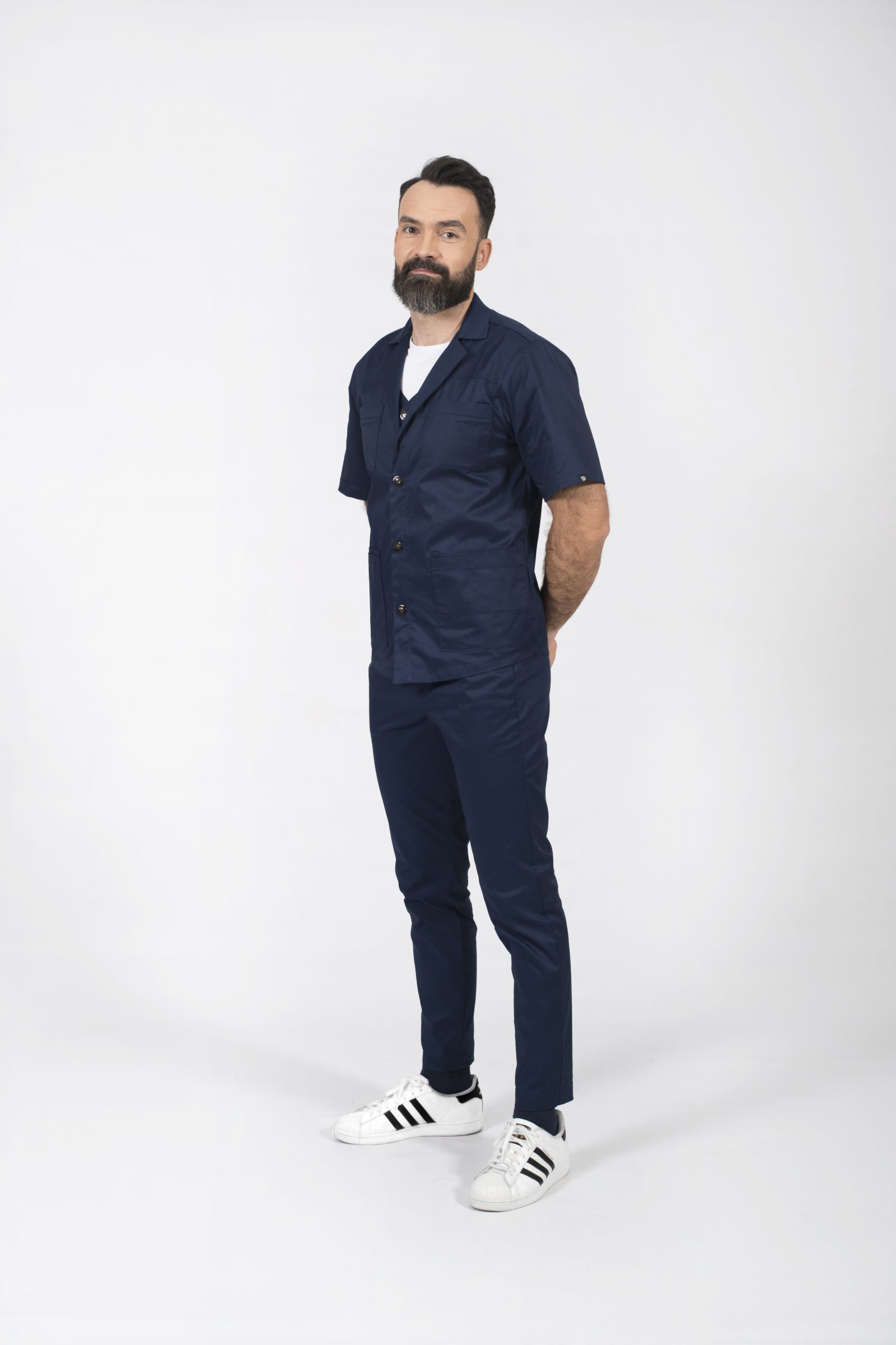 stylish doctor odzież ubranie medyczne opieka zdrowotna chirurg dermatolog okulista scrubs bluza donvito popr 016