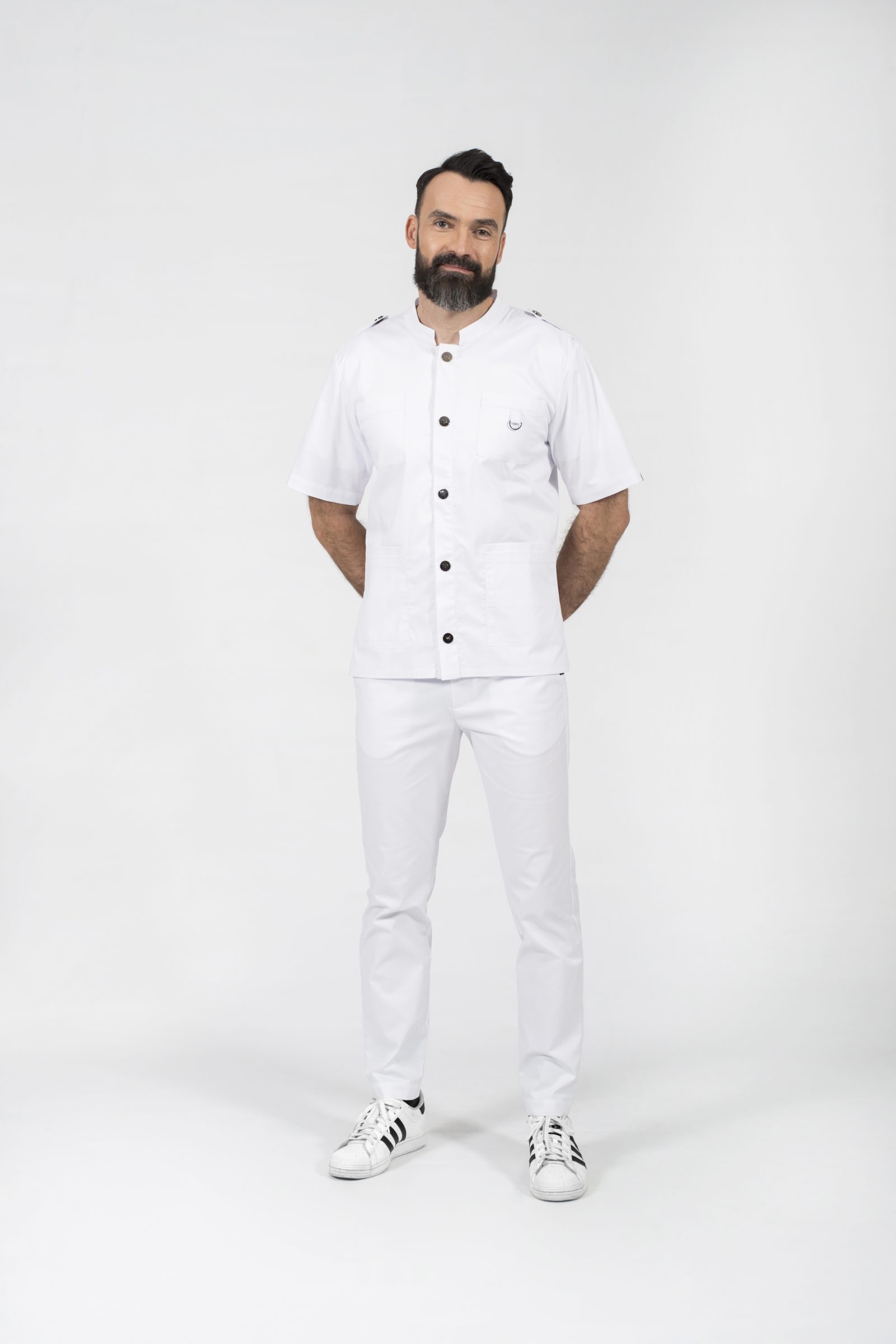 stylish doctor odzież ubranie medyczne pielęgniarskie strój chirurgiczny okulistyczny scrubs bluza bluzka carlo popr 008