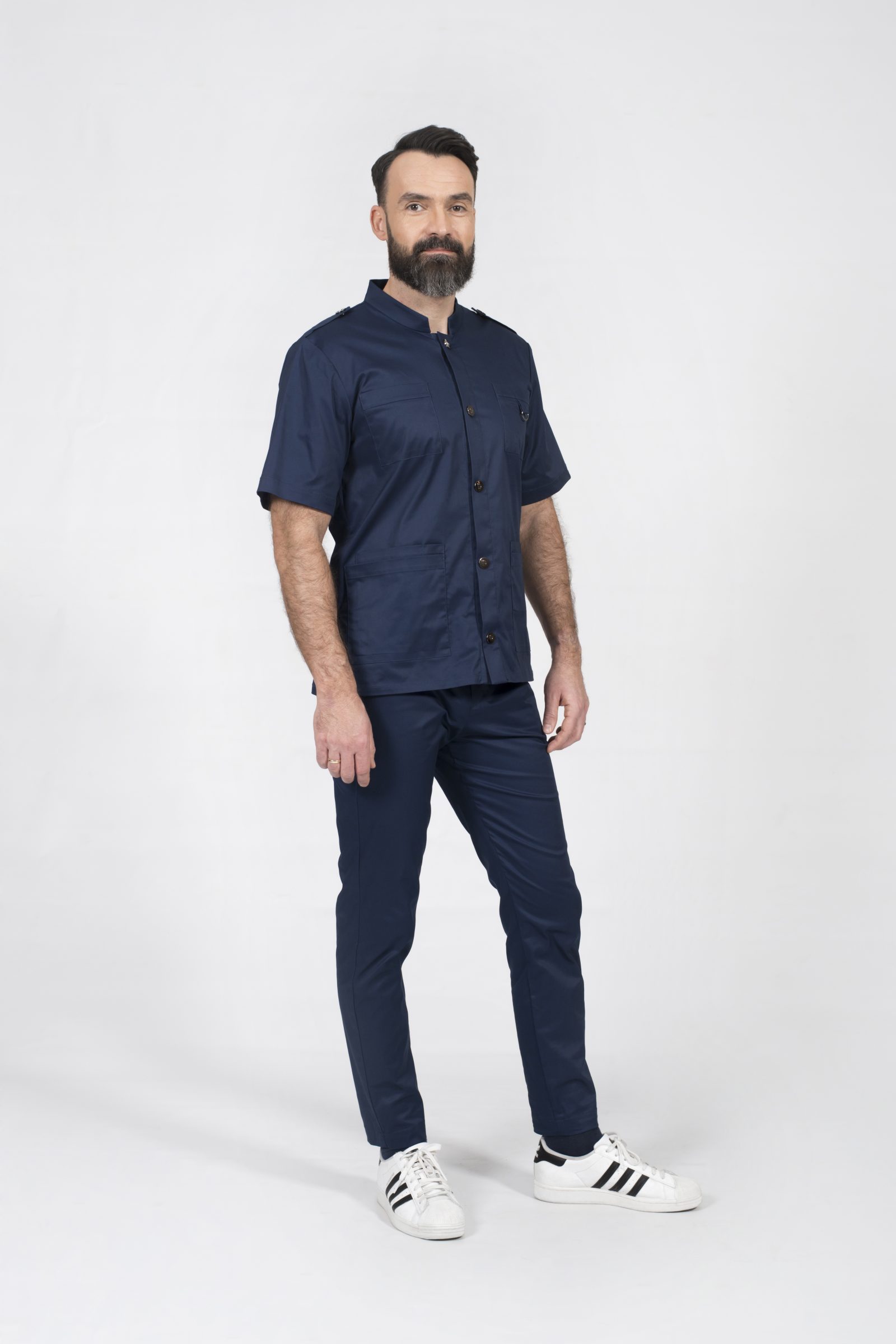 stylish doctor strój do zabiegów medycznych dla personelu opieki zdrowotnej scrubs bluza giorgio popr 015