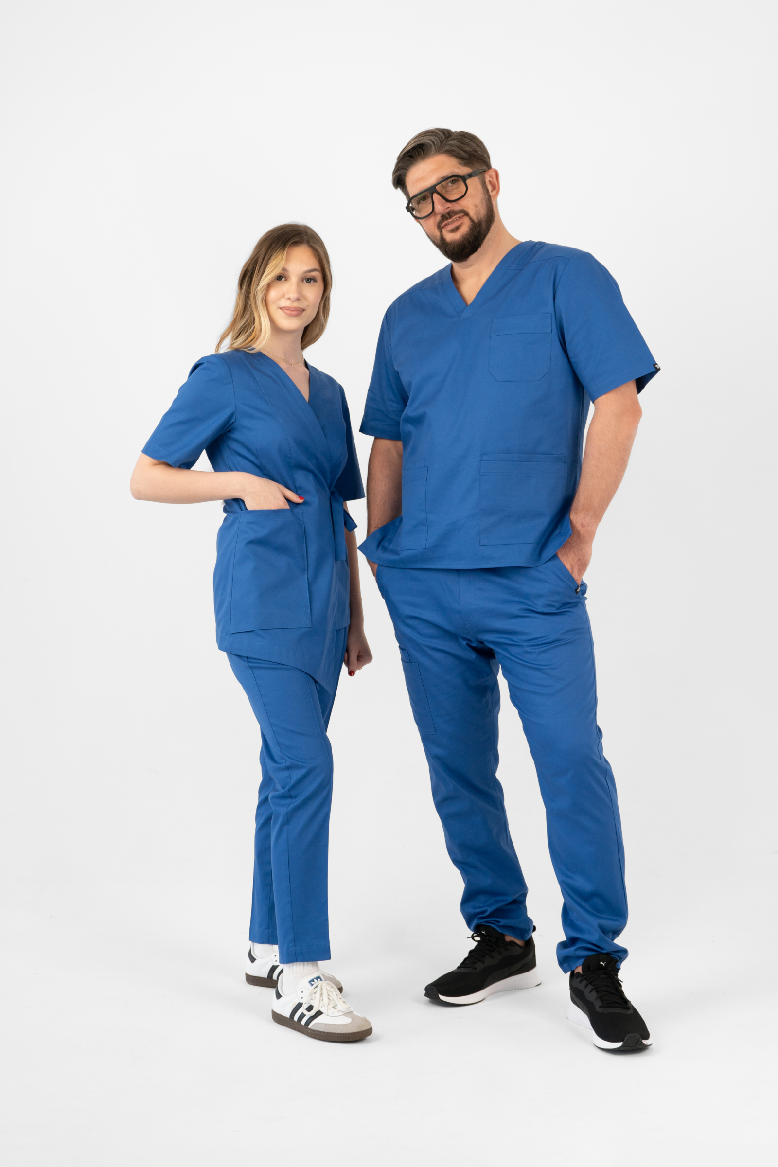 stylish doctor medical clothing attire Audrey Alessandro scrub top Julietta Fabio pants 001